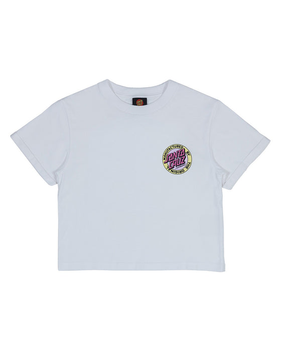 SANTA CRUZ - MFG RETRO DOT TEE RELAXED CROP WHITE