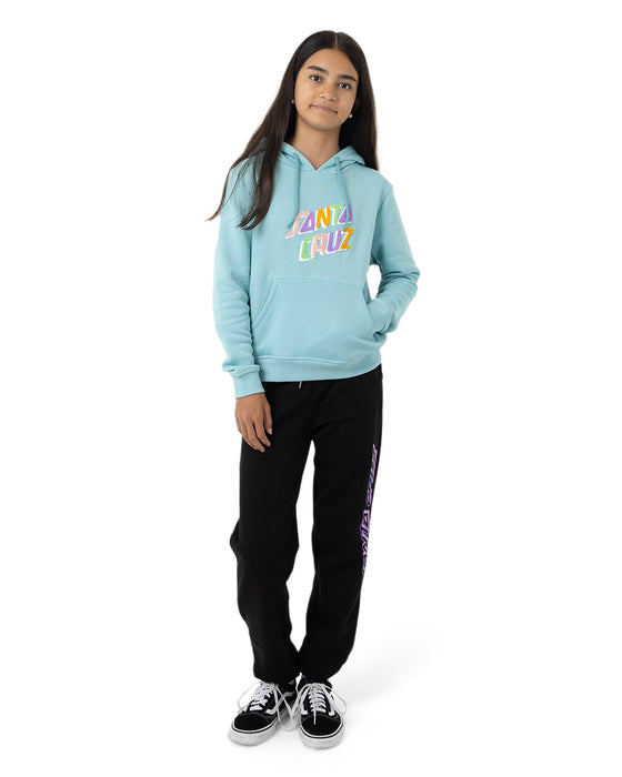 SANTA CRUZ - SPIRIT STRIP FRONT HOODIE TURQUOISE