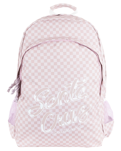 SANTA CRUZ - RIBBON SCRIPT CHECKBOARD BACKPACK PINK