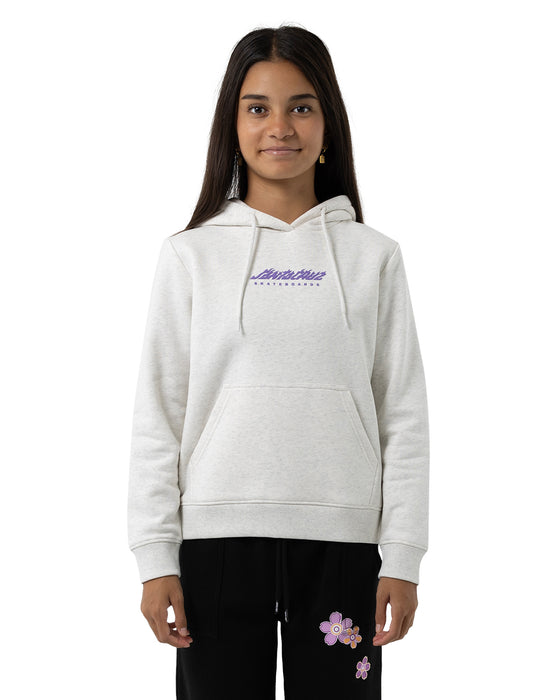 SANTA CRUZ - FUSION FLAME STACK STRIP CENTRE HOODIE WHITE MARLE