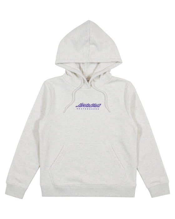 SANTA CRUZ - FUSION FLAME STACK STRIP CENTRE HOODIE WHITE MARLE