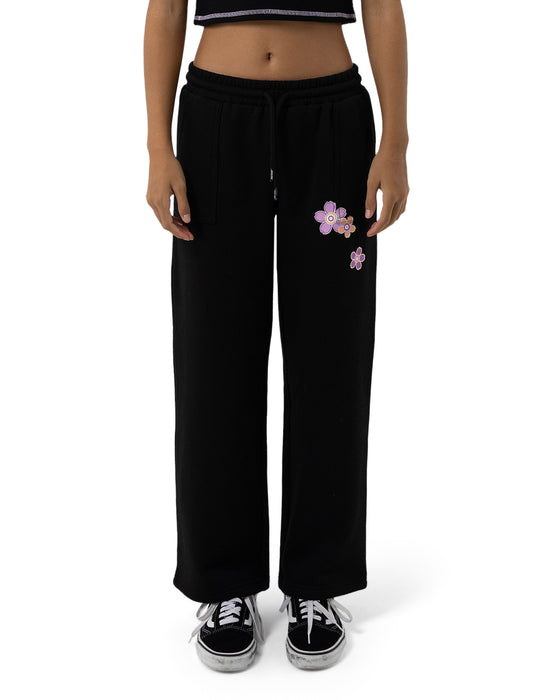 SANTA CRUZ - BLOOMING STACK DOT TRACK PANTS BLACK