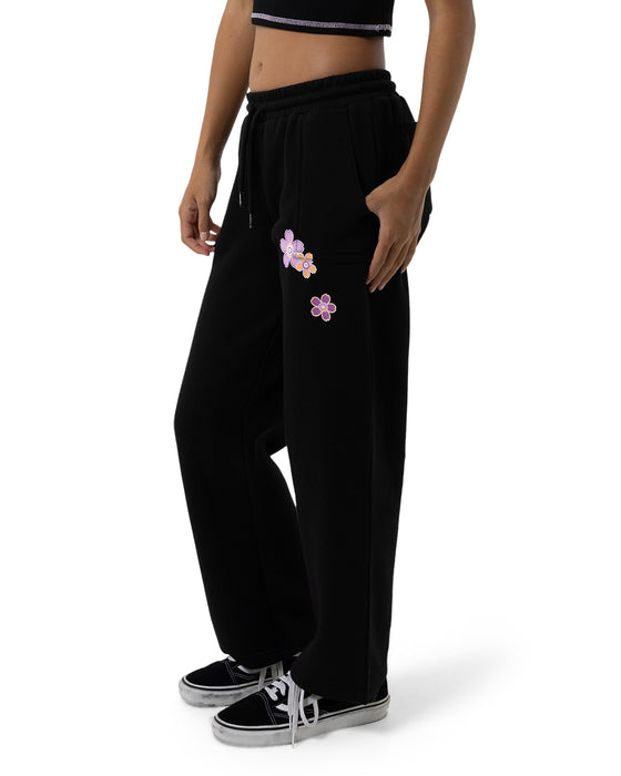 SANTA CRUZ - BLOOMING STACK DOT TRACK PANTS BLACK