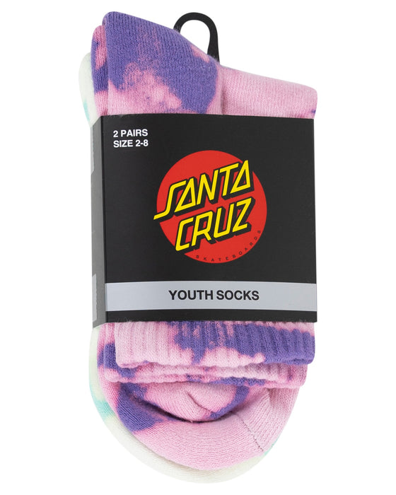 SANTA CRUZ - OTHER DOT MID SOCK PINK TIE DYE 2PACK