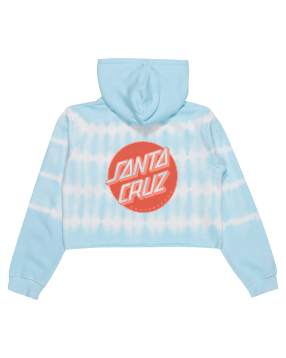 SANTA CRUZ - OTHER DOT REDUX CROPPED HOODIE AQUA TIE DYE