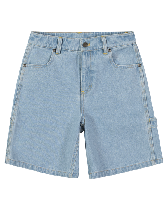 SANTA CRUZ - CHECKER HEART DOT CARPENTER JEAN SHORTS LIGHT WASHED INDIGO
