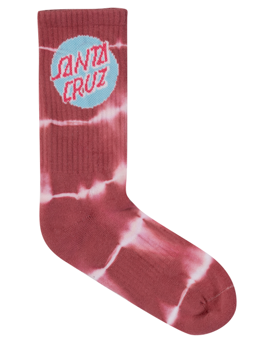 SANTA CRUZ - OTHER DOT REDUX CREW SOCK 2 PACK AQUA TDYE ROSE TDYE