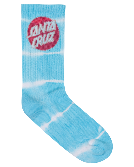 SANTA CRUZ - OTHER DOT REDUX CREW SOCK 2 PACK AQUA TDYE ROSE TDYE