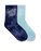 SANTA CRUZ - HEART DOT HOLLOW MID SOCK 2 PACK DRK BLUE TDYE AQUA CHECK