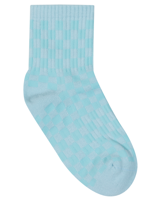 SANTA CRUZ - HEART DOT HOLLOW MID SOCK 2 PACK DRK BLUE TDYE AQUA CHECK