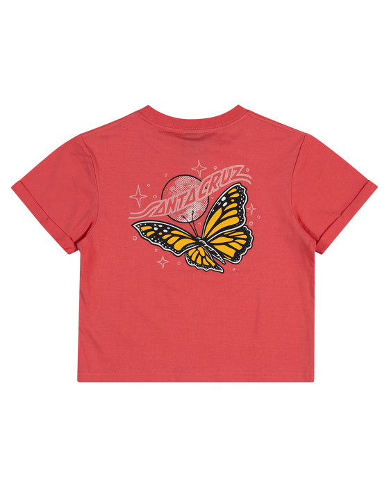 SANTA CRUZ - WINGED MOON STRIP CENTRE SHORT SLEEVE CR ROSE