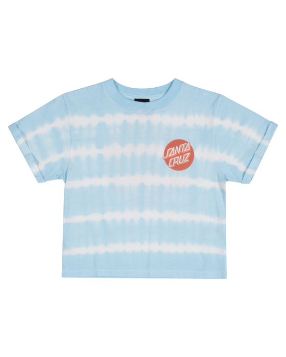 SANTA CRUZ - OTHER DOT REDUX SHORT SLEEVE CROP TEE AQUA TIE DYE