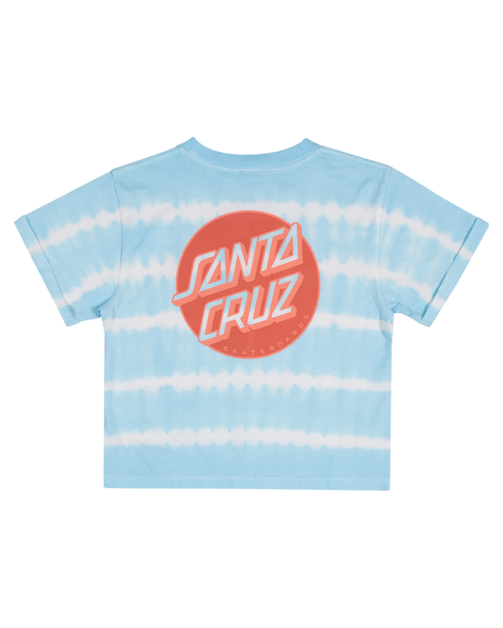 SANTA CRUZ - OTHER DOT REDUX SHORT SLEEVE CROP TEE AQUA TIE DYE