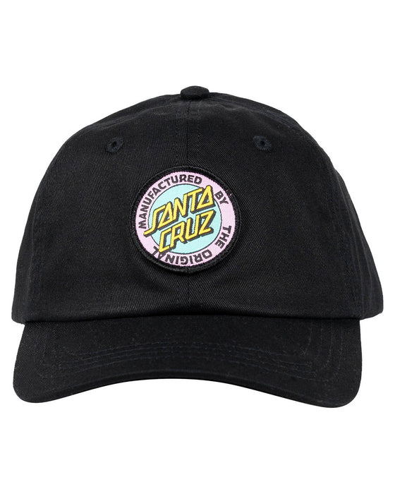 SANTA CRUZ - MFG DOT RETRO CAP 6 PANEL CURVE PEAK UNSTRUCTURED DAD CAP BLACK