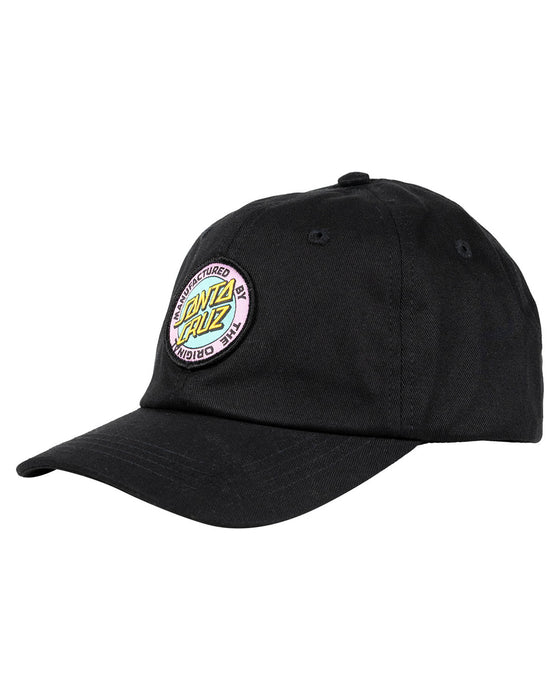 SANTA CRUZ - MFG DOT RETRO CAP 6 PANEL CURVE PEAK UNSTRUCTURED DAD CAP BLACK