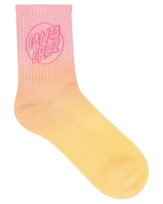 SANTA CRUZ - OPUS DOT MID SOCK 2PACK BLUE TIE-DYE/PINK