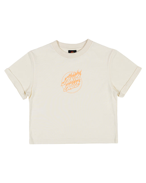 SANTA CRUZ - FLAME DOT MONO FRONT TEE CREAM