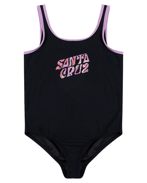 SANTA CRUZ - VIBES FILL FRONT ONE PIECE SWIMSUIT BLK/PURPLE