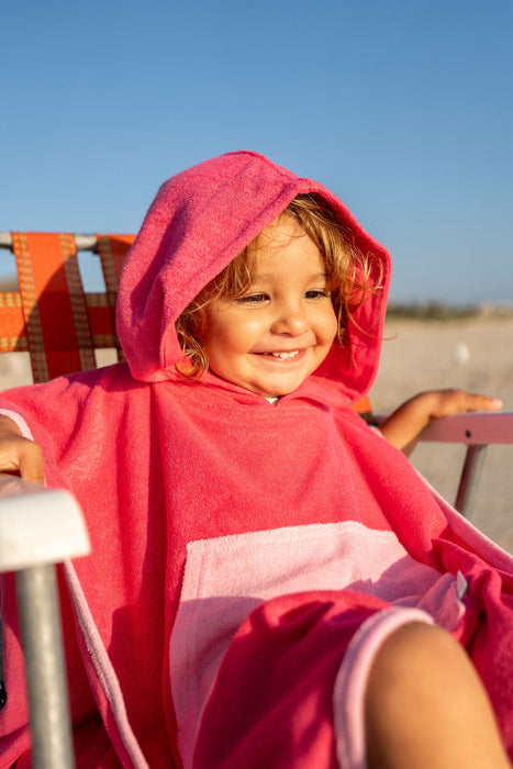 ACORN - PINK TERRY TOWELLING HOODED TOWEL