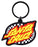 SANTA CRUZ - OVAL CHECK FLAME DOT KEYRING BLACK