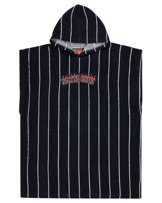 SANTA CRUZ - FLAMED COLLEGIATE ARCH HOODED TOWEL BLACK