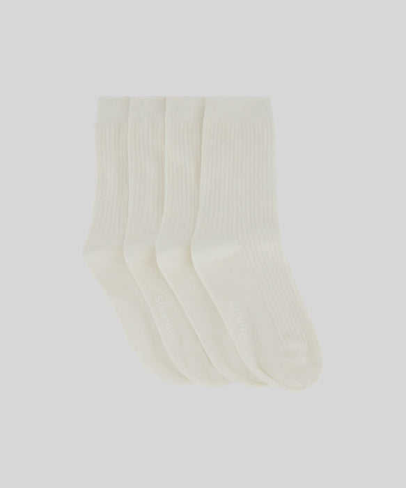 SONNIE - RIBBED SOCK 2 PACK MILK