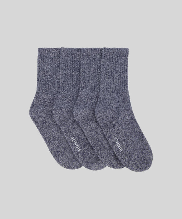 SONNIE - SPECKLE CREW SOCK 2 PACK GREY SPECKLE