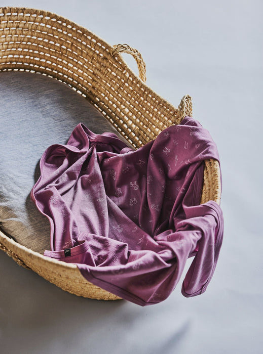 LFOH - SWADDLE BLANKET MAUVE ANIMAL