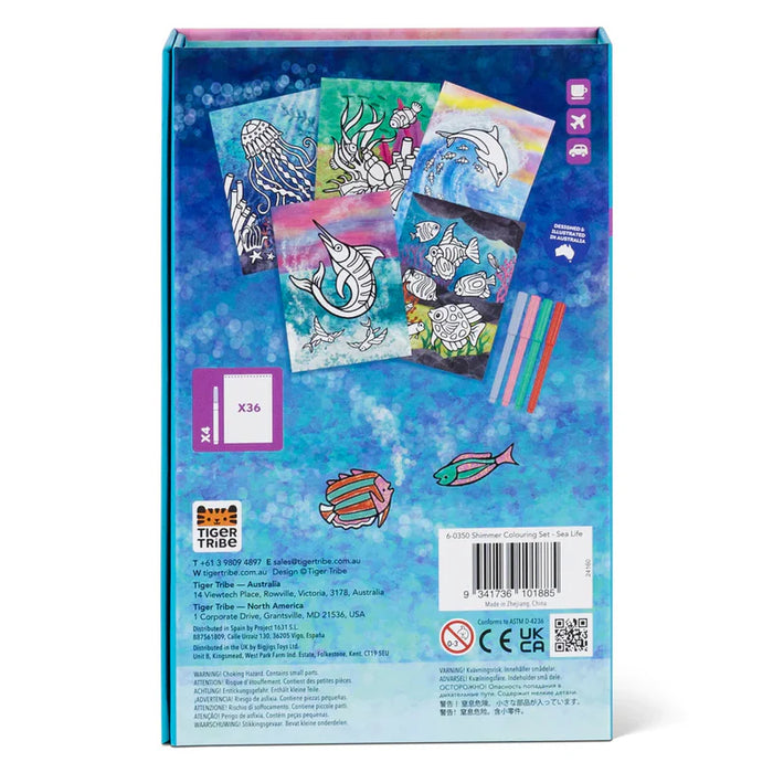 TIGER TRIBE - SHIMMER COLOURING SET SEA LIFE
