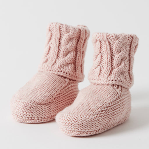 JIGGLE & GIGGLE - CABLE KNIT BOOTIES PINK