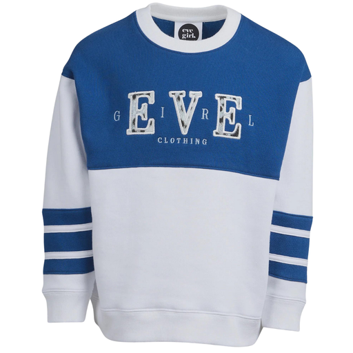 EVE GIRL - RILEY CONTRAST CREW NAVY/WHITE