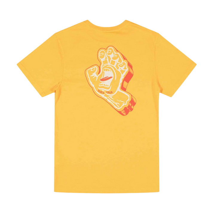 SANTA CRUZ SCREAMING FOAM HAND POCKET TEE - YELLOW