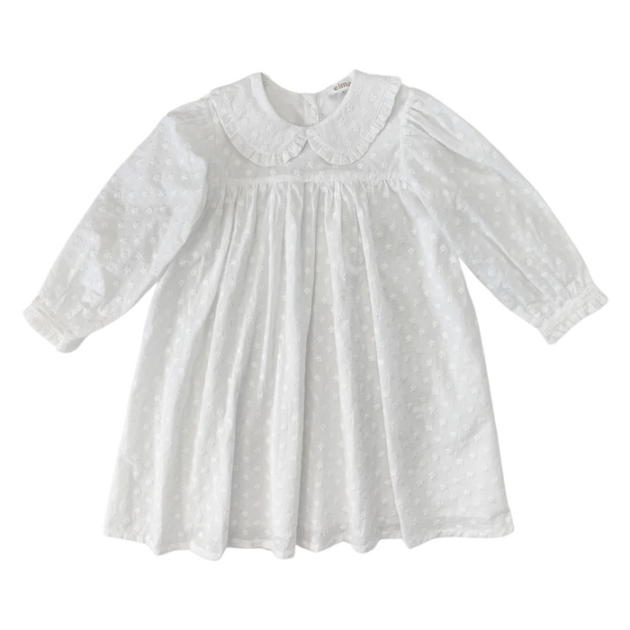 ELMA - AMELIA DRESS WITH LINING MINI DAISY EMBROIDED COTTON