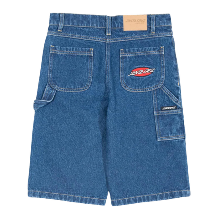 SANTA CRUZ OVAL STRIP CARPENTER SHORT - WASHED INDIGO