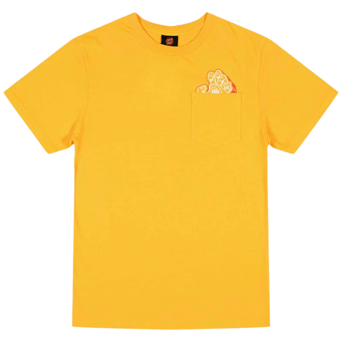 SANTA CRUZ SCREAMING FOAM HAND POCKET TEE - YELLOW