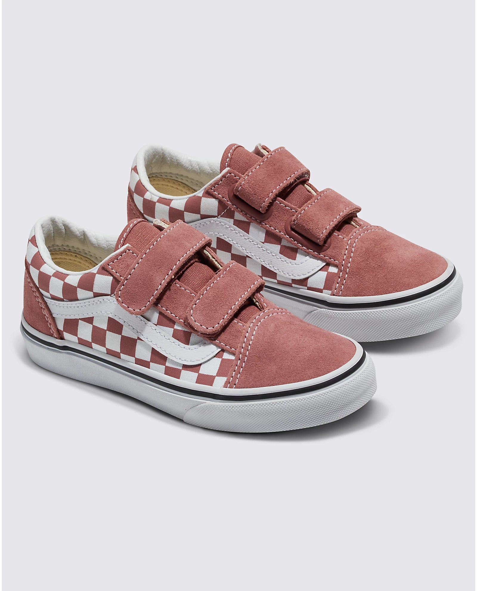 Light pink checkerboard vans old skool best sale