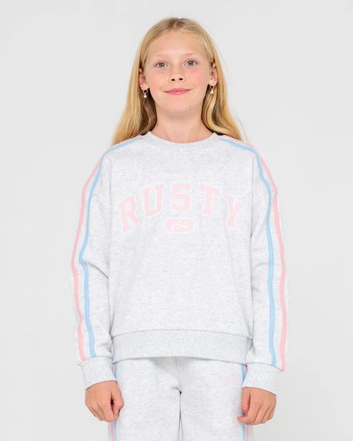 RUSTY - GIRLS TEAM VARSITY CREW FLEECE ECRU MARLE