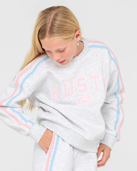 RUSTY - GIRLS TEAM VARSITY CREW FLEECE ECRU MARLE