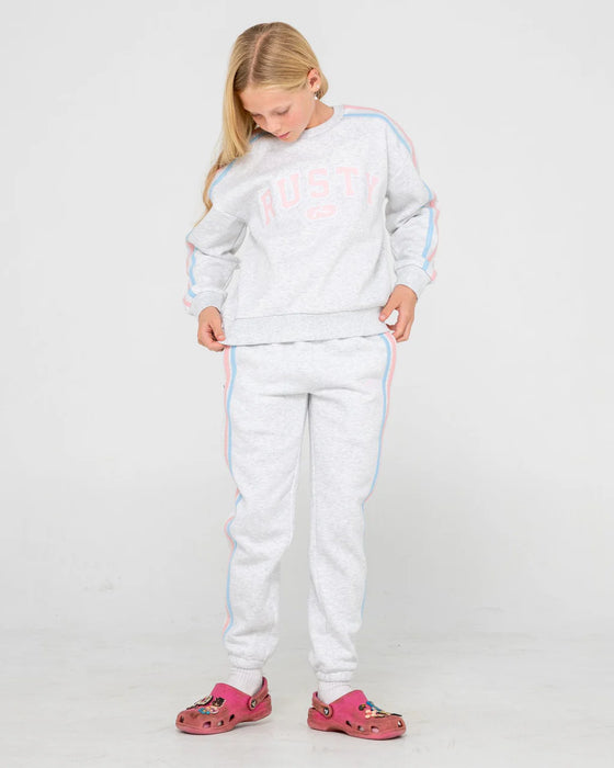 RUSTY - GIRLS TEAM VARSITY CREW FLEECE ECRU MARLE