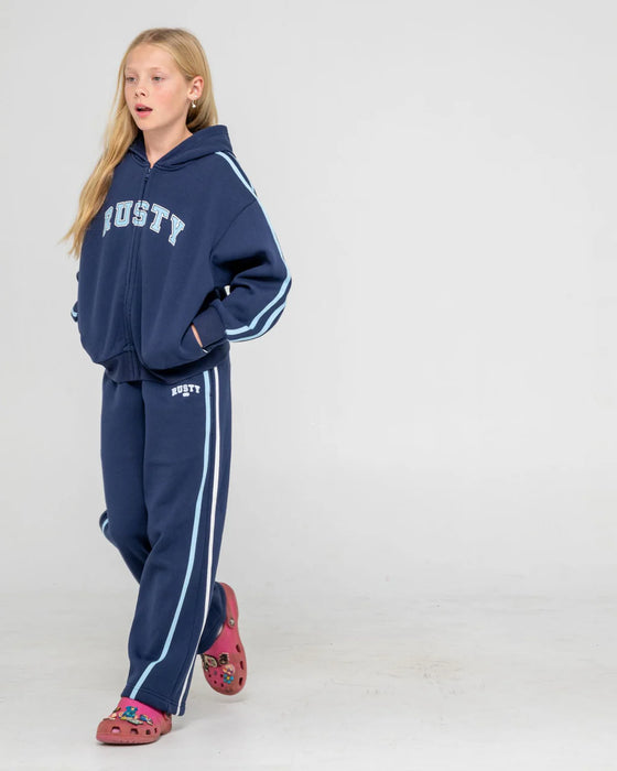 RUSTY - GIRLS TEAM VARSITY WIDE LEG JOGGER NAVY