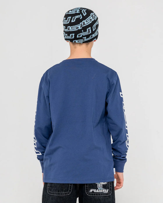 RUSTY - JETSETTER LONG SLEEVE BOYS DARK BLUE
