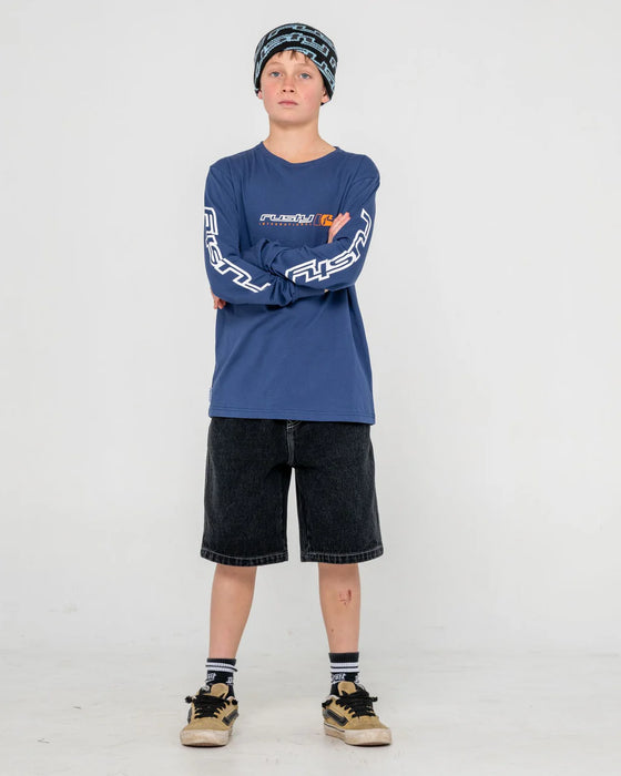 RUSTY - JETSETTER LONG SLEEVE BOYS DARK BLUE