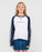 RUSTY - SPORTY R RAGLAN LS GIRLS TEE NAVY WHITE