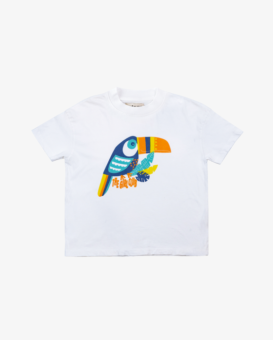 THE GIRL CLUB - WHITE TOUCAN VIBES TEE