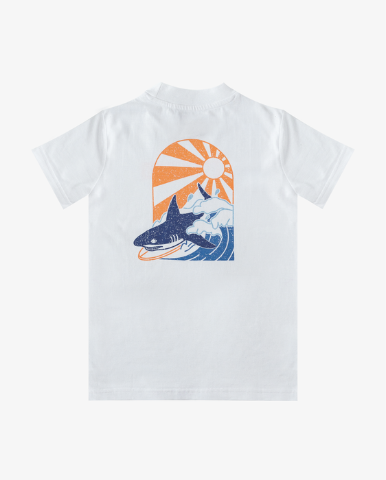 BAND OF BOYS - WHITE SURFER SHARK TEE