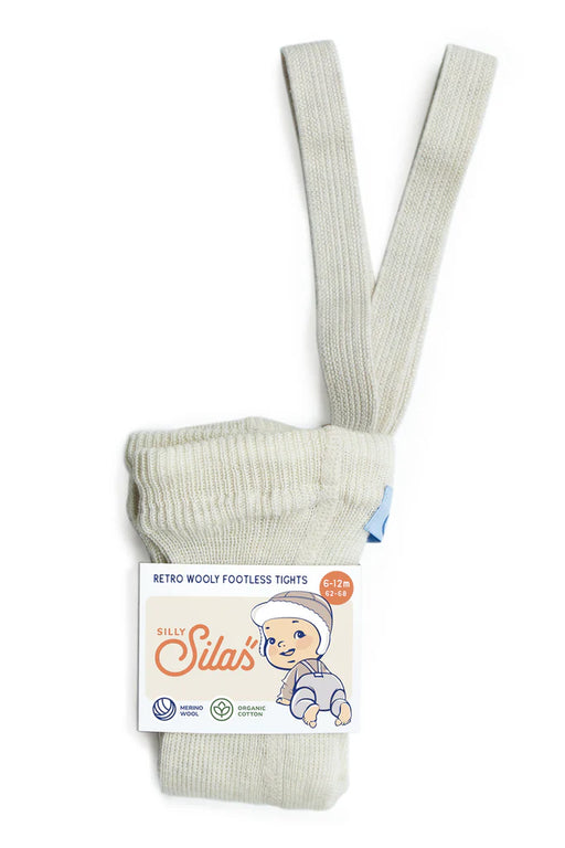 SILLY SILAS FOOTLESS MERINO COTTON TIGHTS - CREAM BLEND