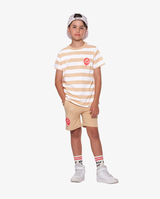 BAND OF BOYS Tee Smile Guys - Oat Stripe - The Kids Store