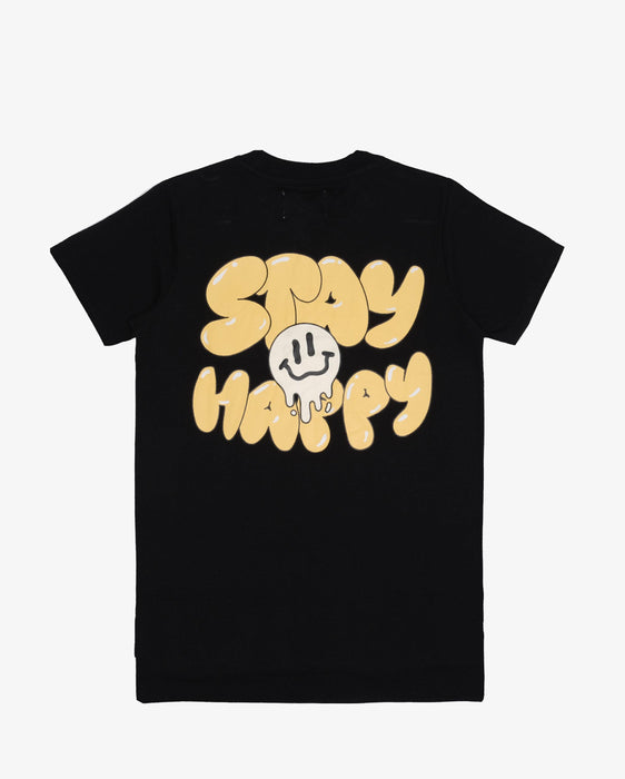 BAND OF BOYS Tee Stay Happy Tee - Black - The Kids Store