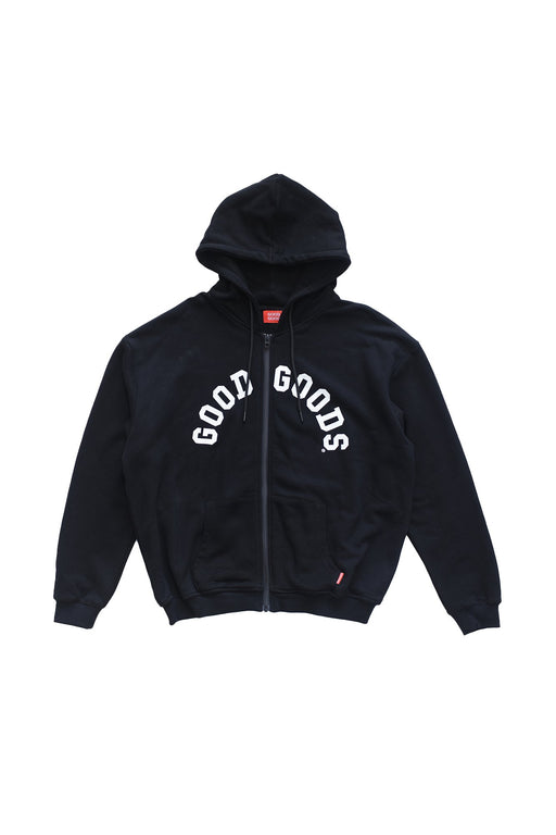 GOOD GOODS - DILLON ZIP HOOD VARSITY PRINT BLACK