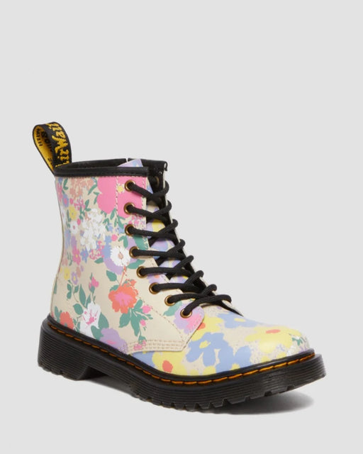 DR MARTENS Juniors Lace Boot w Zip - Floral Mash Up K Hydro - The Kids Store